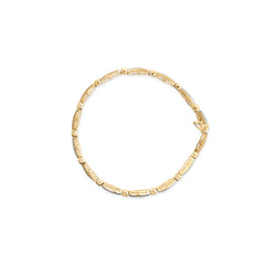 14K Yellow Gold 1.00 Cttw Baguette Diamond Channel Link Bracelet