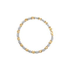 10K Two-Tone Gold 1.00 Cttw Diamond X-Link Link Bracelet