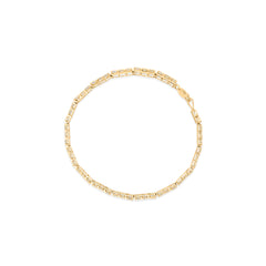 10K Yellow Gold 1.0 Cttw Round Diamond Pave Link Bracelet