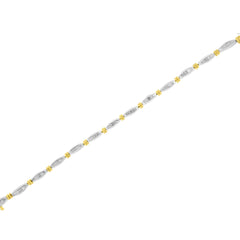 10K Two-Tone Gold 2.0 Cttw Baguette Diamond Channel Link Bracelet