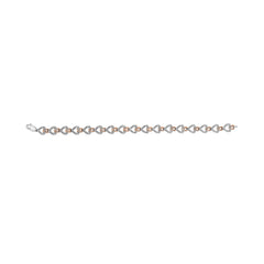10K Rose Gold Plated Sterling Silver 1/4 Cttw Diamond Heart Link Bracelet