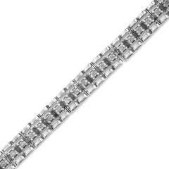 .925 Sterling Silver 1.0 Cttw Rose Cut Diamond Double-Link 7" Tennis Bracelet (I-J Color, I3 Clarity)