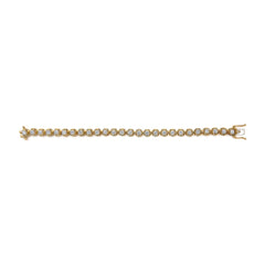 14K Yellow Gold Plated .925 Sterling Silver 3 9/10 Cttw Diamond Buttercup Style Tennis Bracelet
