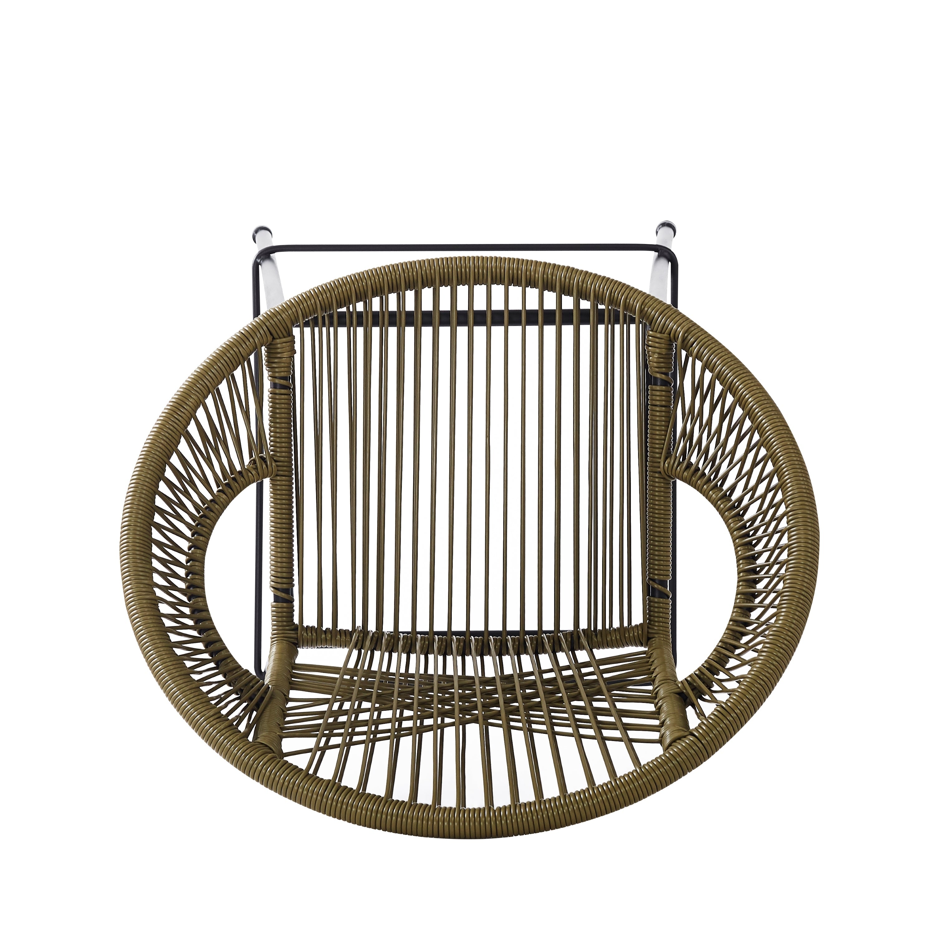 Ferrara Outdoor Patio Green Faux Wicker Barstool Set