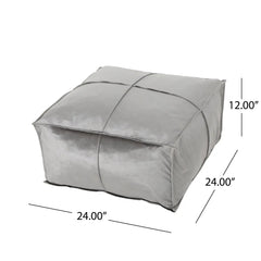 Nati Square Pouf Ottoman And Floor Cushion - Smoke
