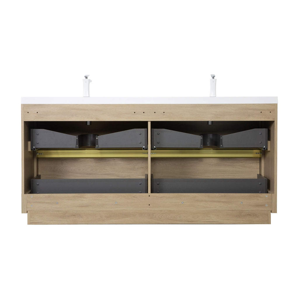 Bathin Freestanding Bathroom Vanity With Double Sinks, Bathroom Storage Vanity Cabinet With Stone Resin Countertop And Soft Close Drawers