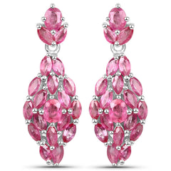 4.12 Carat Genuine Ruby .925 Sterling Silver Earrings