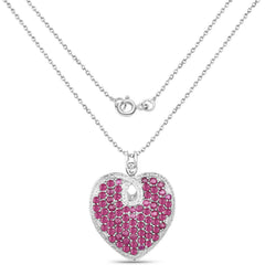8.03 Carat Genuine Ruby .925 Sterling Silver Pendant