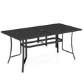 63" x 33" Rectangle Metal Patio Dining Table for 6