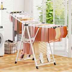 64 Inches Clothes Drying Rack with Height Adjustable Wings