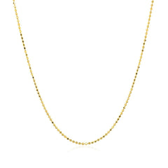 14k Yellow Gold Diamond Cut Bead Chain 1.0mm