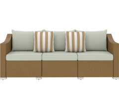 Rattan Wicker Seater Patio Couch with Cushions and Throw Pillows