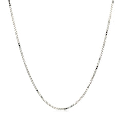 10k White Gold Adjustable Box Chain 0.85mm