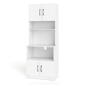 66 Inch Kitchen Pantry Cabinet with Charging Station and Adjustable Shelves for Dining Room