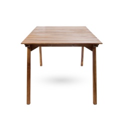 Outdoor 6 Seater Acacia Wood Dining Set with Cushions in Teak Finish and Cream Color