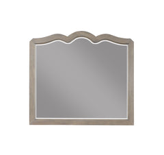 Scallop Shaped Mirror No Assembly Required White Poplar Finish