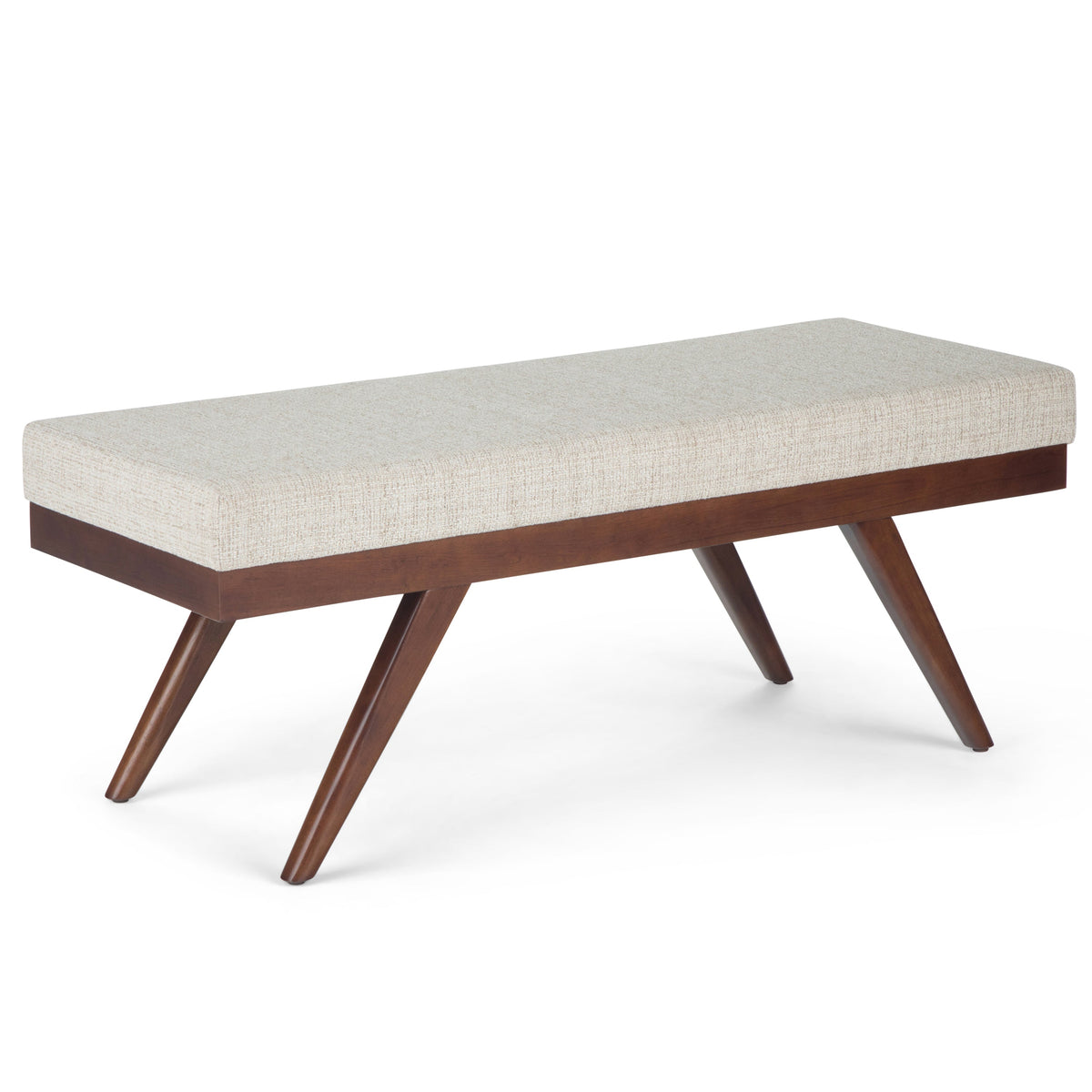 Chanelle - Mid Century Ottoman Bench - Platinum