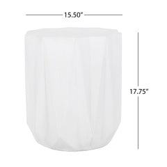 Outdoor Lightweight Concrete Side Table - Antique White