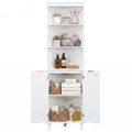 68 Inch Tall Bathroom Floor Storage Cabinet with Fluted Doors