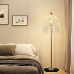 3-Light Elegant Crystal Floor Lamp – Vintage Waterfall Design