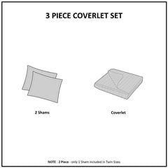 3 Piece Reversible Scalloped Edge Quilt Set Blush Full/Queen