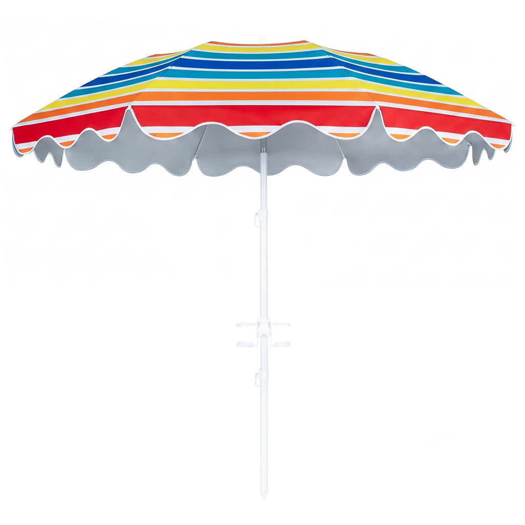 Beach Umbrella 6.5 FT with UPF 50+ Sun Protection & Sand Anchor