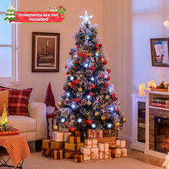 5 FT Flocked Christmas Tree with 8 Lighting Modes