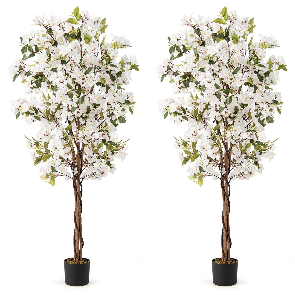 6 Feet Artificial Bougainvillea Tree with 910 White Flowers