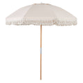 6 Feet Patio Umbrella with Fringe with Push Button Tilt and Wood Pole