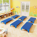 Portable 6 Pack Stackable Daycare Cots Sleeping Bed for Kids 53 Inch-Blue