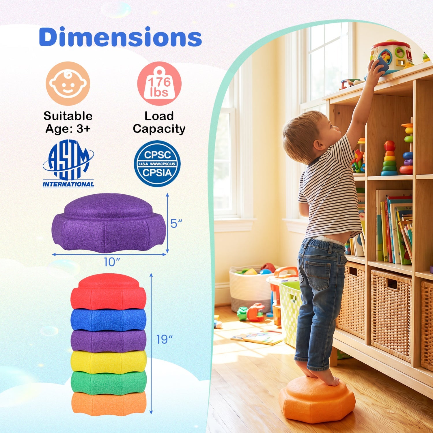 Stepping Stones for Kids 6-Piece Balance Training Set