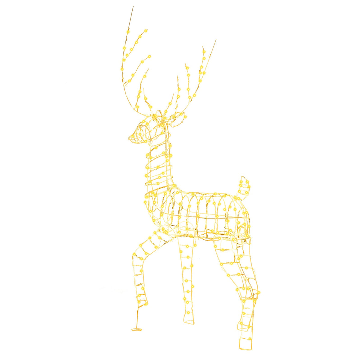 6 FT Pre-Lit Christmas Reindeer with 300 Warm White LED Lights and Zip Ties