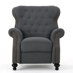 Accented Push Back Recliner Chair With Rolled Arms