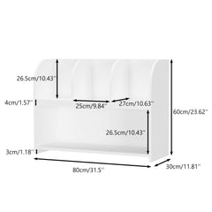 Bookcase With 4 Compartments, Storage Shelf For Toys And Books - White
