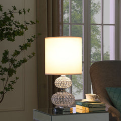 24" Chrome Filigree Cage Table Lamp