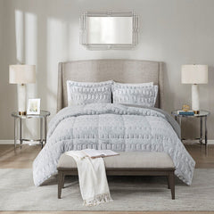 Full/Queen Back Print Long Fur Comforter Mini Set