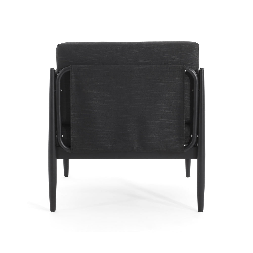 Dawson Outdoor Patio 2pcs Black Aluminum Club Chair Set with Water-Resistant Cushions