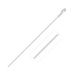 10k White Diamond Cut Cable Link Chain (0.87 mm)