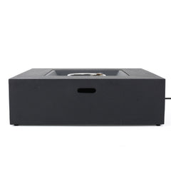 Modern 50,000 BTU Square MgO Fire Table with Propane Tank in Dark Grey