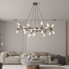 41'' Black & Golden Modern Chandelier Light Fixture