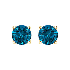 14K White Gold 1.00 Cttw Blue Lab Grown Diamond Stud Earrings with Screw Backs