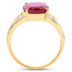 7.50 Carat Glass Filled Ruby .925 Sterling Silver Ring