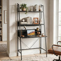 71" Freestanding Laptop Desk with Open Shelves