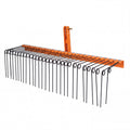 72" Pine Straw Rake with 30 Metal Coil Tines for Grass