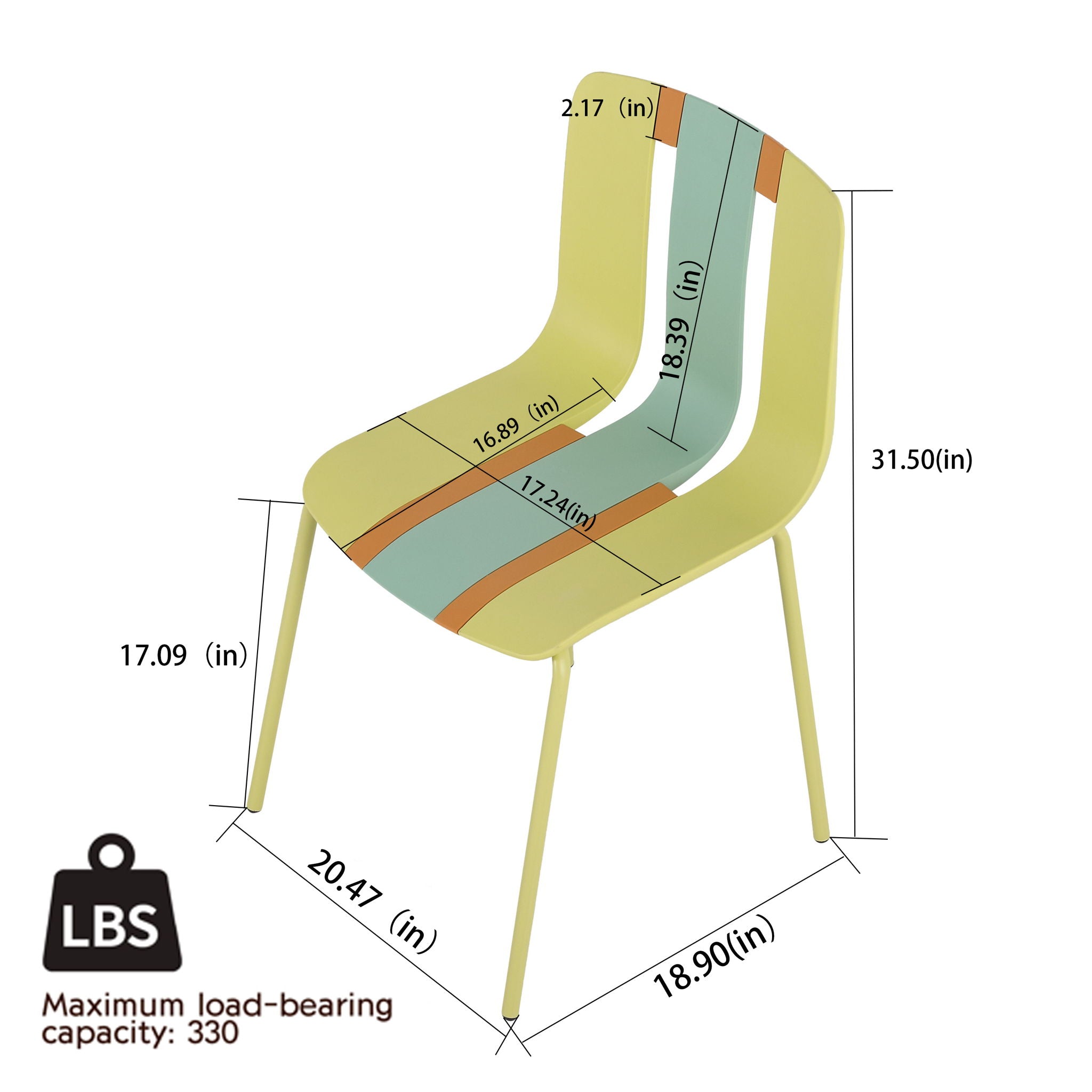 modern striped chair set with folding table