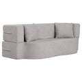 75.5 inch Folding Sofa Bed 2-in-1 Convertible Teddy Fleece Floor Loveseat with 2 Comfortable Pillows