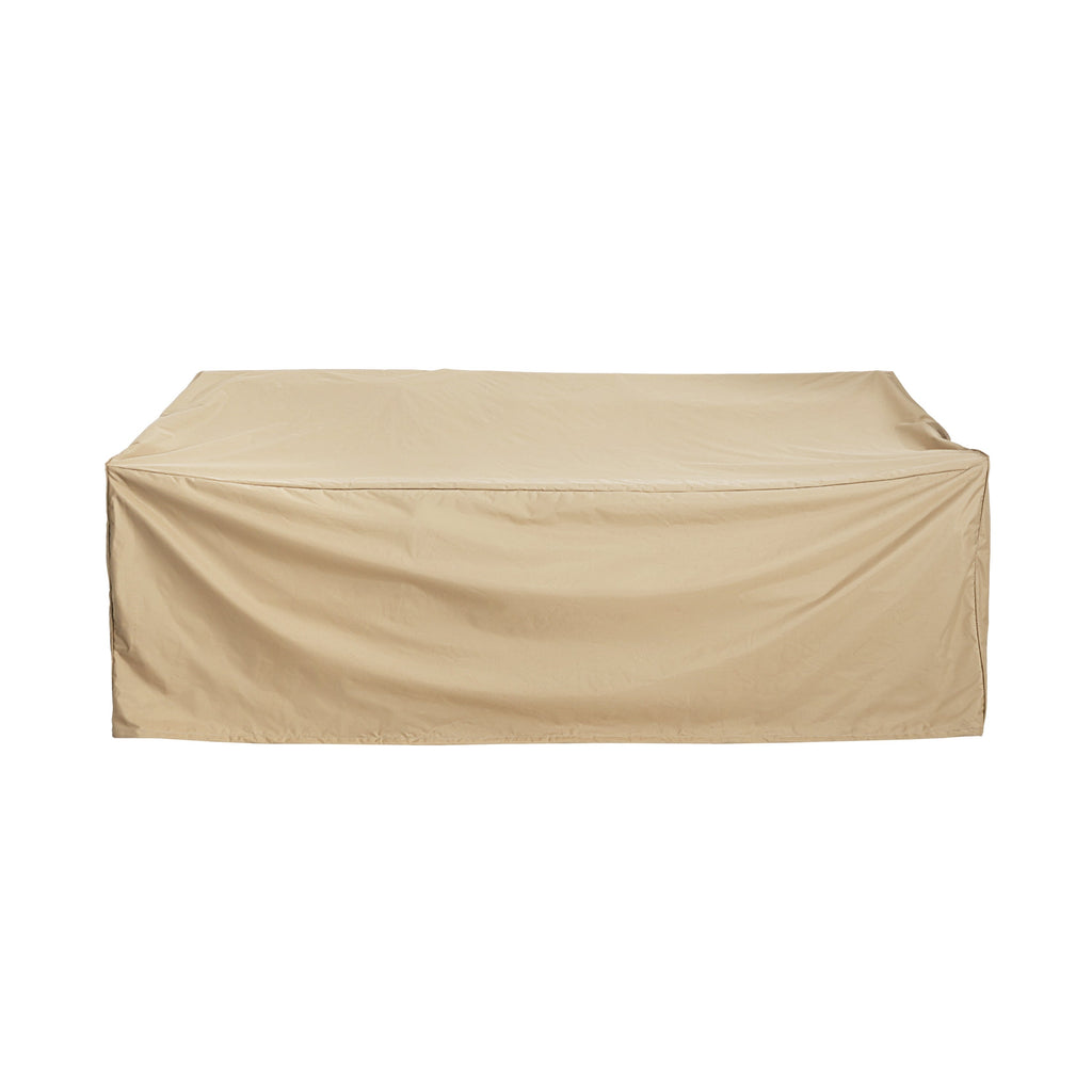 Patio Outdoor 3 Seater Sofa Cover Beige Fabric Weather-Resistant
