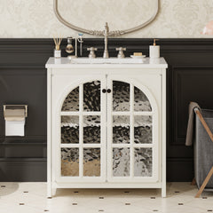 31' Vintage Farmhouse Bathroom Vanity with Ceramic Sink