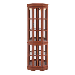 Corner Curio Cabinet With 5 Shelves And Lighting System (E26 Light Bulb Not Included)