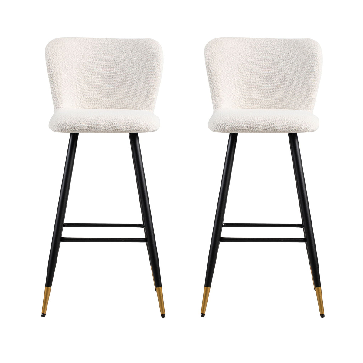 Modern Style Barstool with Tipped Ends - White